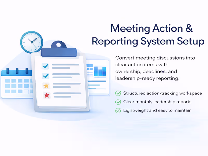 Cover image for Meeting Follow-up & Reporting System Setup