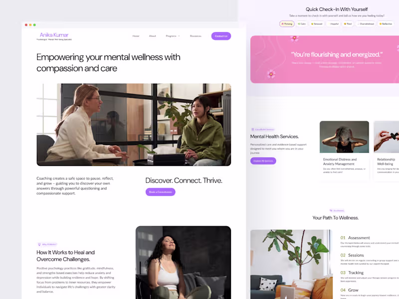 Cover image for Mental Health Practitioner Website Design