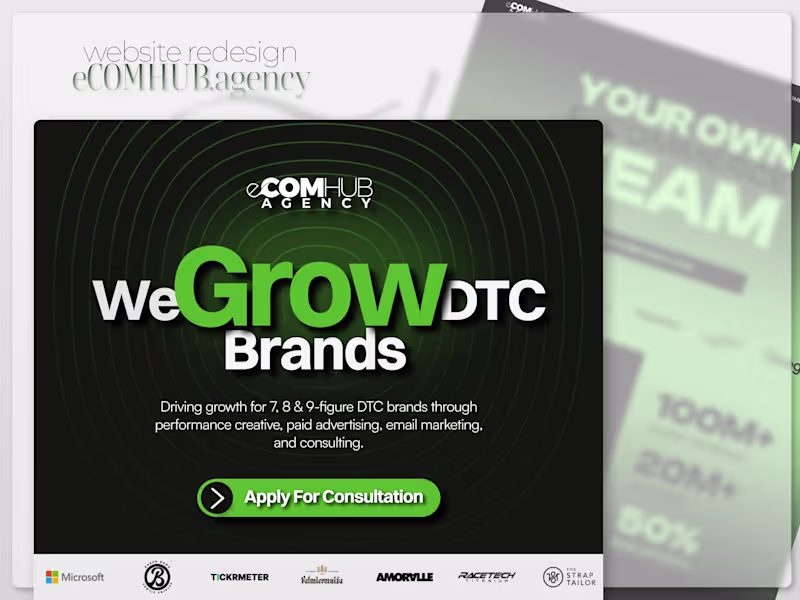 Cover image for eCOMHUB.agency Website Redesign