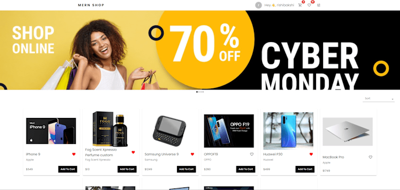 Cover image for E-commerce Website Frontend Development with React