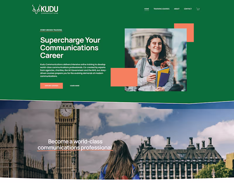 Cover image for Online Courses Website: Kudu Communications