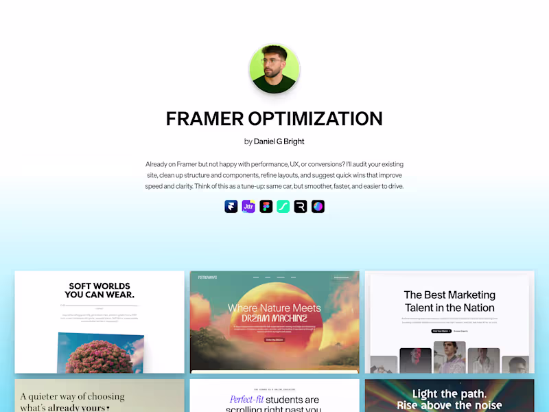 Cover image for Framer – Website Optimization