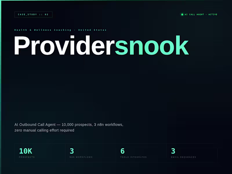 Cover image for AI Outbound Calling System for Providersnook