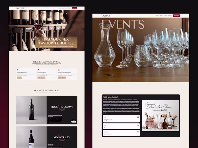 Cover image for Website for wine store ✦
