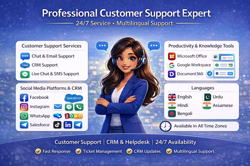 Cover image for I will manage live chat, emails, customer support, CRM platforms