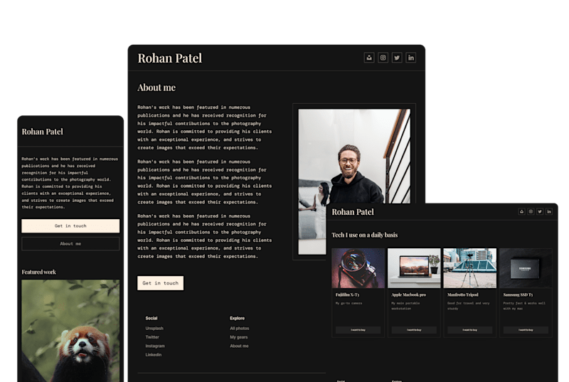 Cover image for Photograph - a gallery website on framer