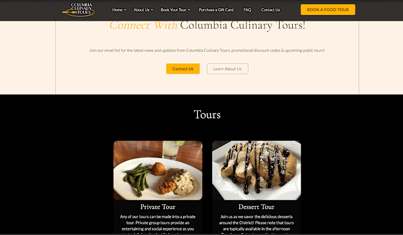 Cover image for Webdesign and Webflow Development for Columbia Culinary Tours