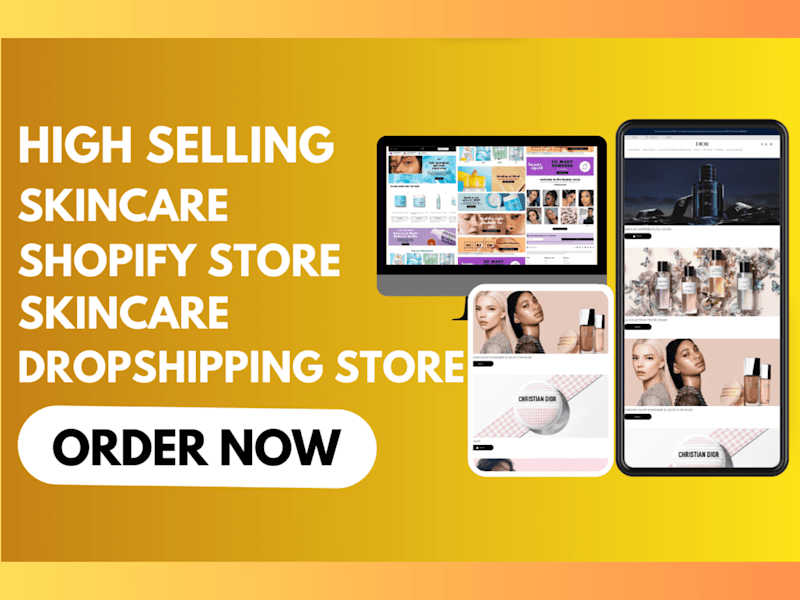 Cover image for Design skincare shopify store skincare website dropshipping