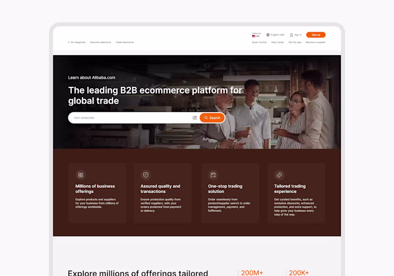 Cover image for ALIBABA — Landing Page Replication