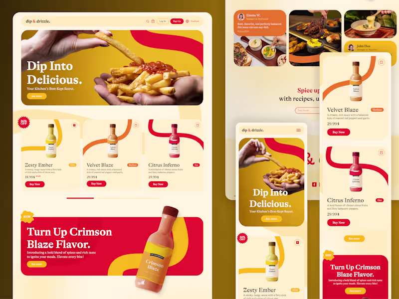 Cover image for DIP & DRIZZLE: Sauce. Scroll. Savor. - Landing Page