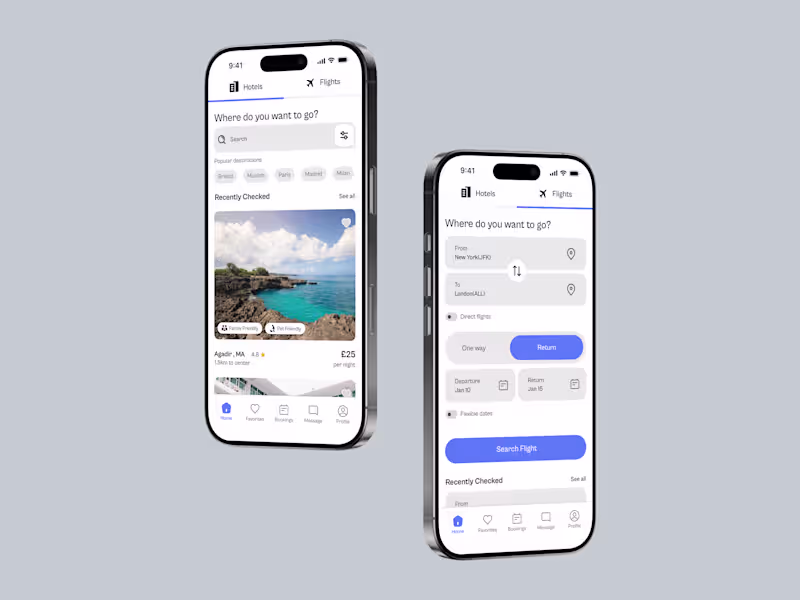 Cover image for Hotel & Flight Booking App UI Design