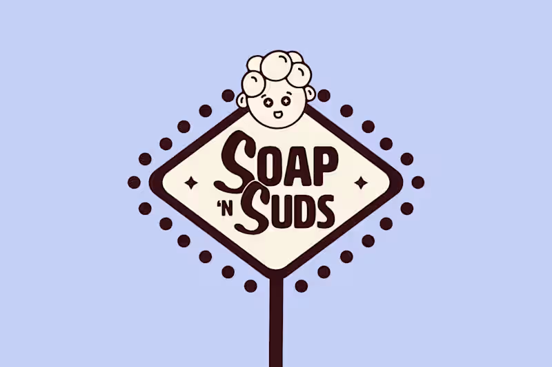 Cover image for Soap ’n Suds – Vintage-Inspired Laundromat Brand