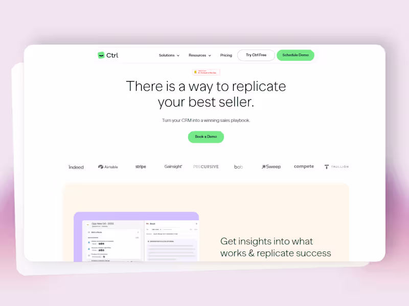 Cover image for Ctrl | Turn your CRM into a winning sales playbook