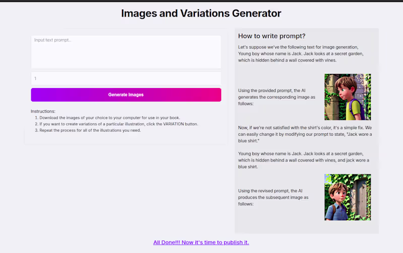 Cover image for AI Children's Story Book Generator Development
