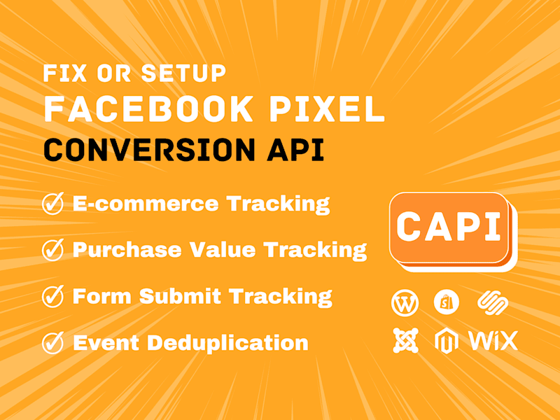 Cover image for I will setup or fix Facebook pixel and conversion API via GTM