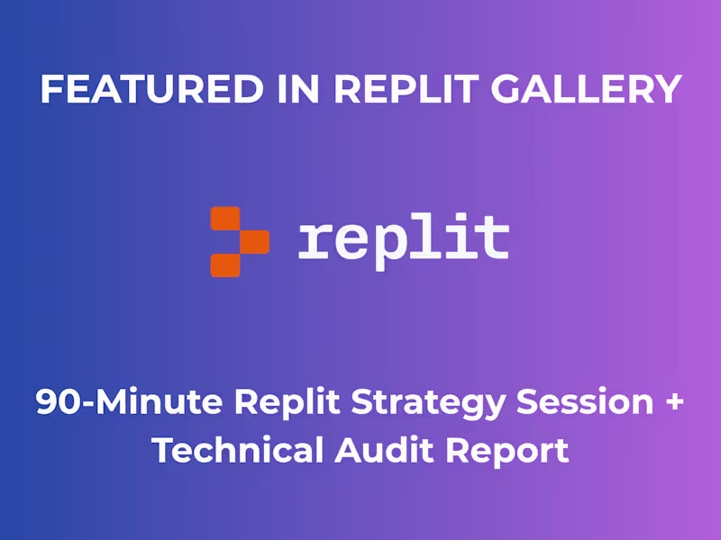 Cover image for 90-Minute Replit Strategy Session + Technical Audit Report