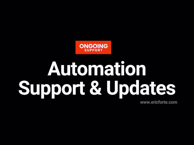 Cover image for Automation Support & Updates