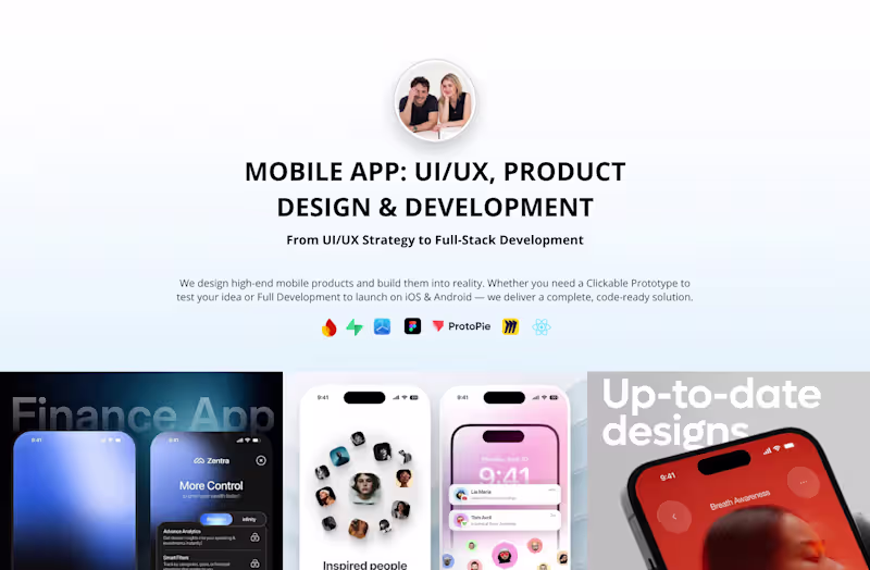 Cover image for Mobile App: UI/UX, Product Design & Development