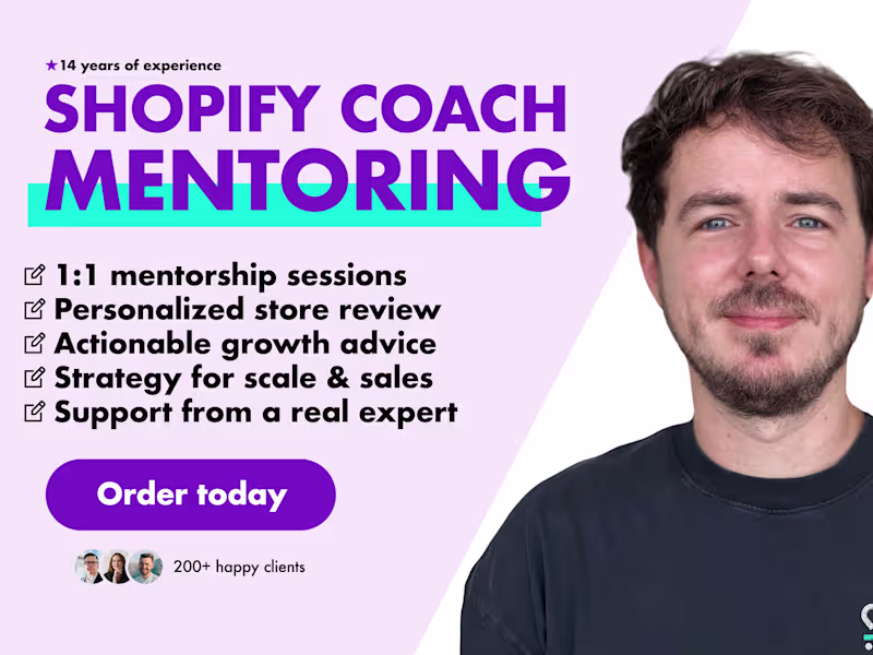 Cover image for Shopify coach and shop mentor