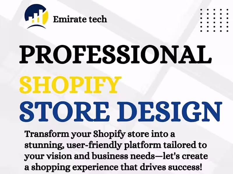 Cover image for I will do shopify store Design and Redesign