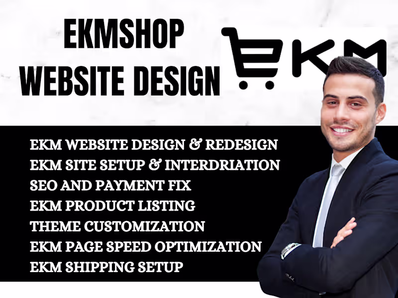 Cover image for I will design ekmshop website  ekmshop store products listings