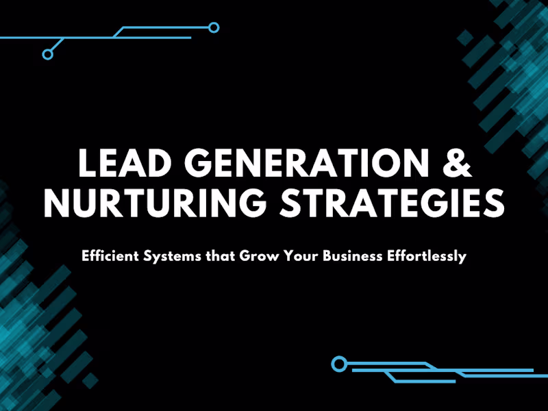 Cover image for Lead Generation & Nurturing Strategies