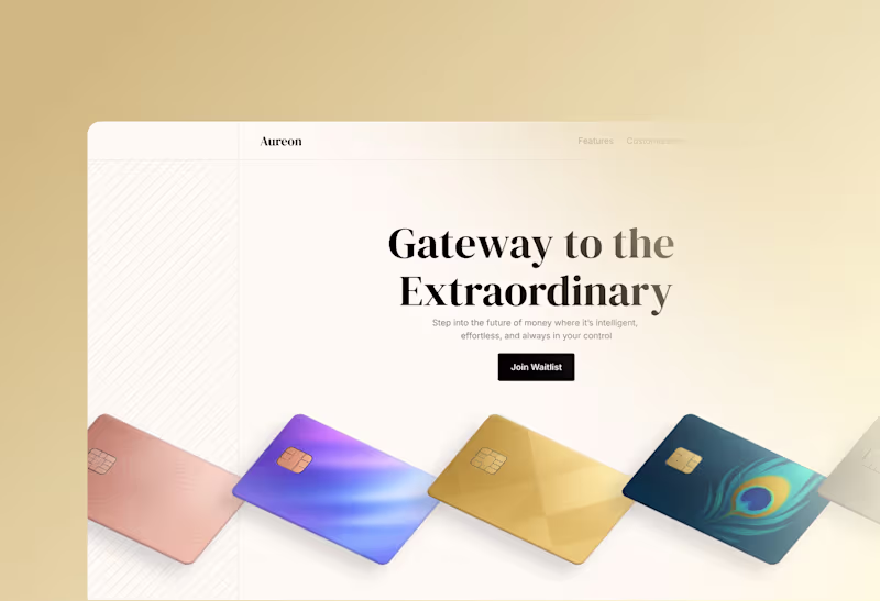 Cover image for Aureon Metal Card - Landing Page