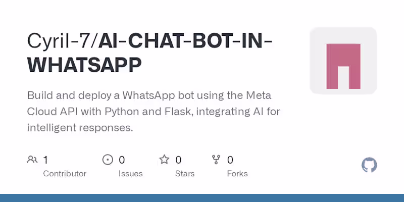 Cover image for WhatsApp Bot with Meta Cloud API and Flask