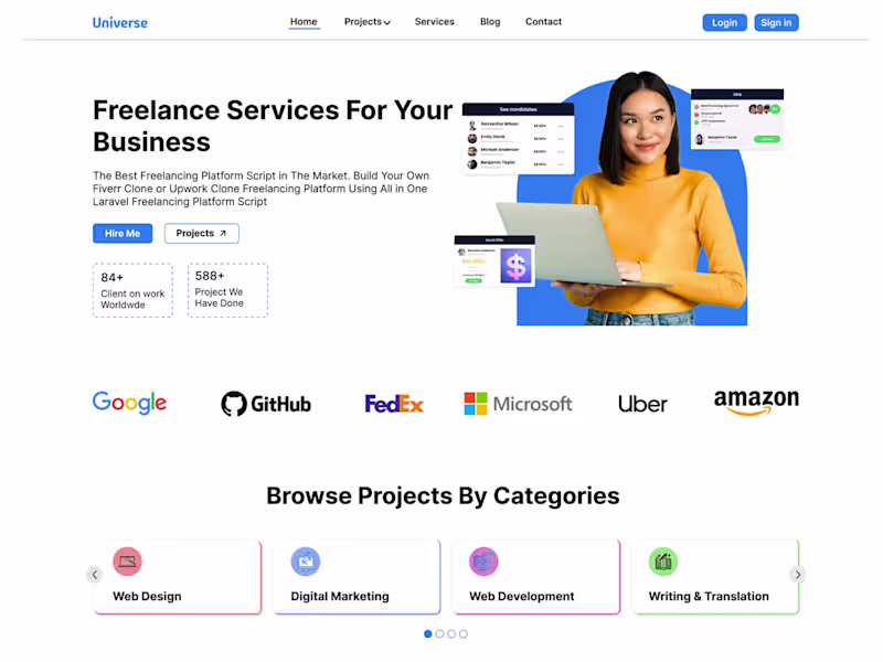 Cover image for Universe-Freelancing portal