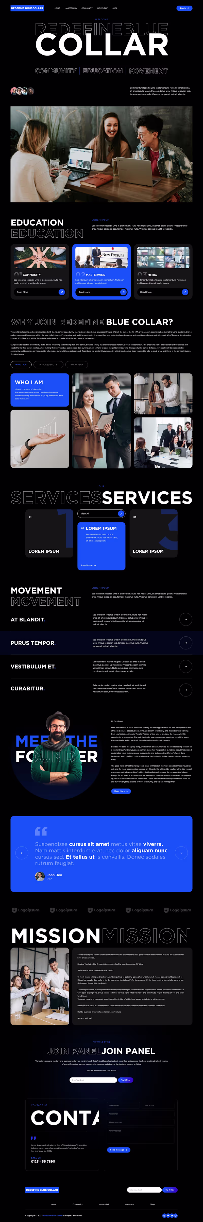 Cover image for Homepage Redesign for Redefine Blue Collar