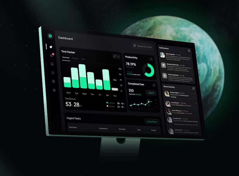 Cover image for Smart Project Management web app Dashboard UI UX Design