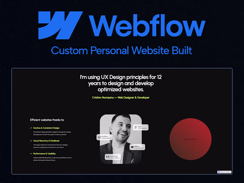 Cover image for Portfolio Website Design using Figma and Webflow