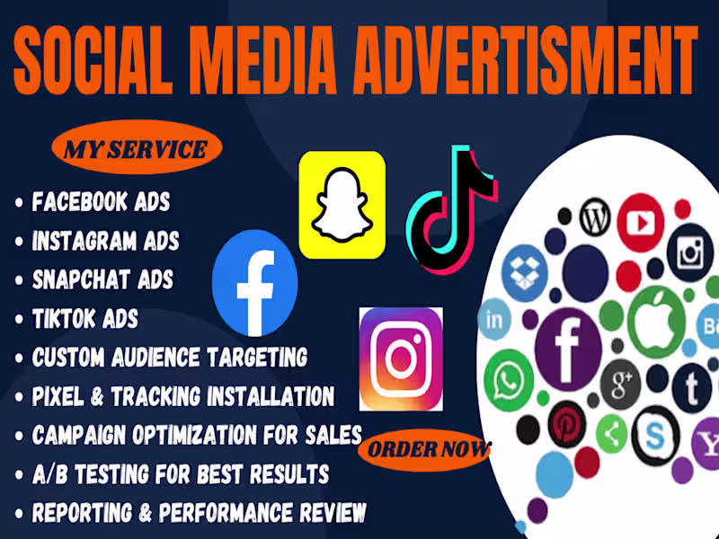 Cover image for I will do meta facebook ads campaign snapchat ads shopify sales