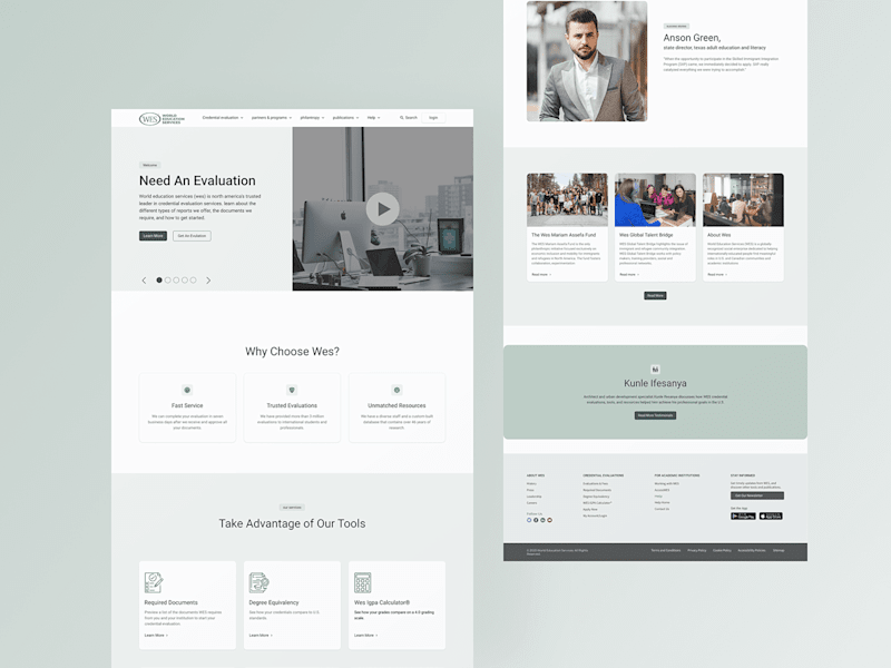 Cover image for (WES) World Education Service Website on Behance
