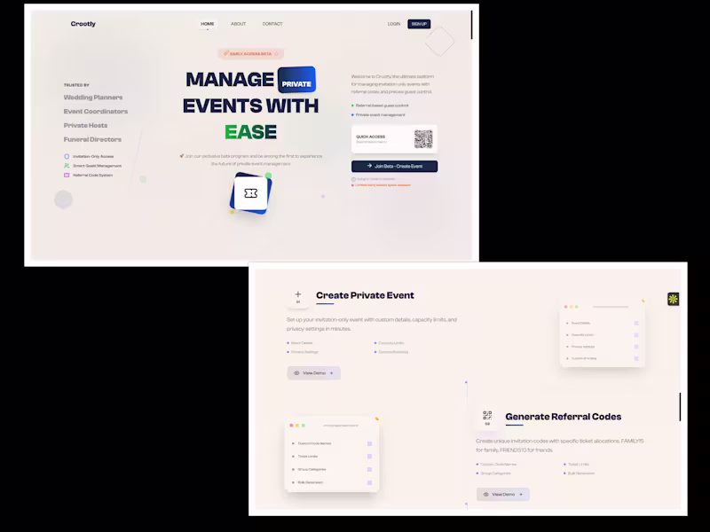 Cover image for Crootly Event Management Platform Development