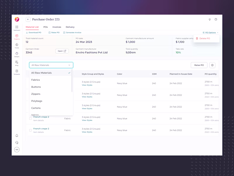 Cover image for Fashinza BOM Feature Design