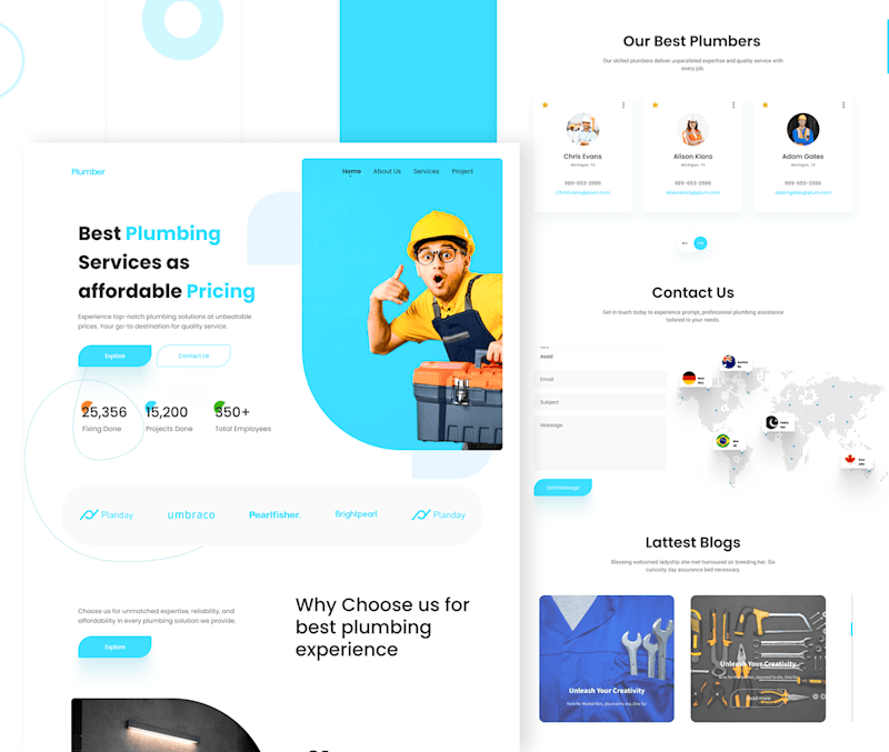 Cover image for Plumber Services Lamding Page