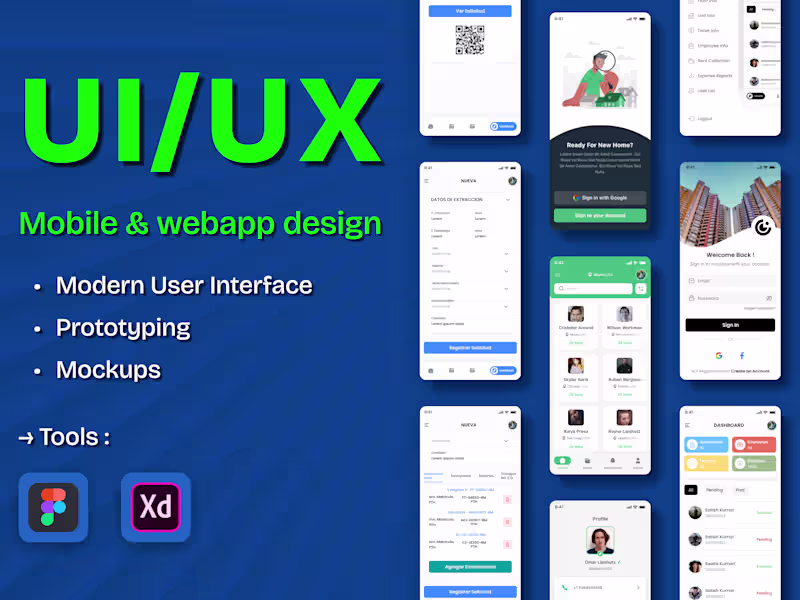 Cover image for I will design creative mobile app UI UX in figma