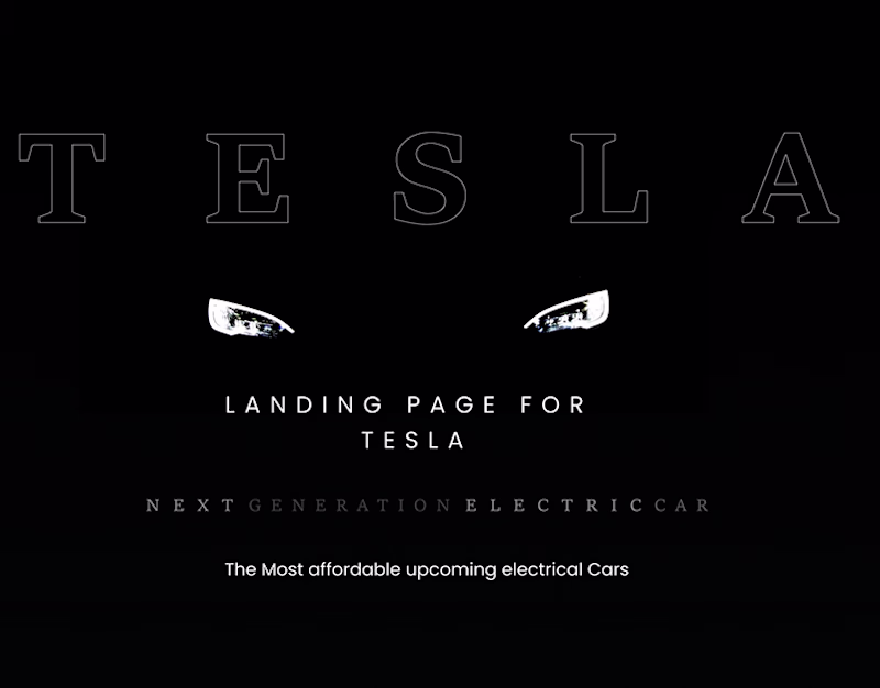 Cover image for TESLA Landing Page on Behance