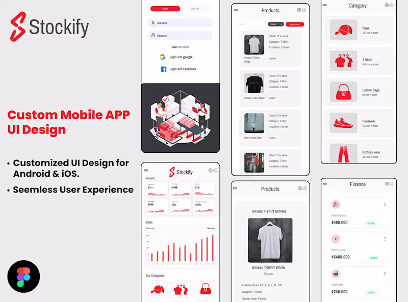 Cover image for Inventory Management Mobile App UI Design for Stockify