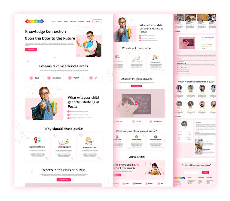 Cover image for Children E-Learning Landing page on Behance