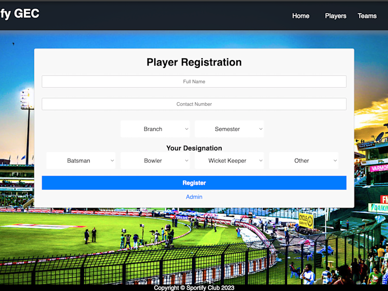 Cover image for Cricket Auction System for GEC Sportify