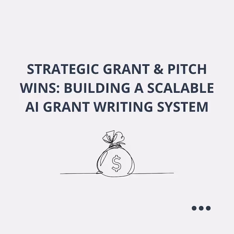 Cover image for Strategic Grant & Pitch Wins: Building a Scalable Brand