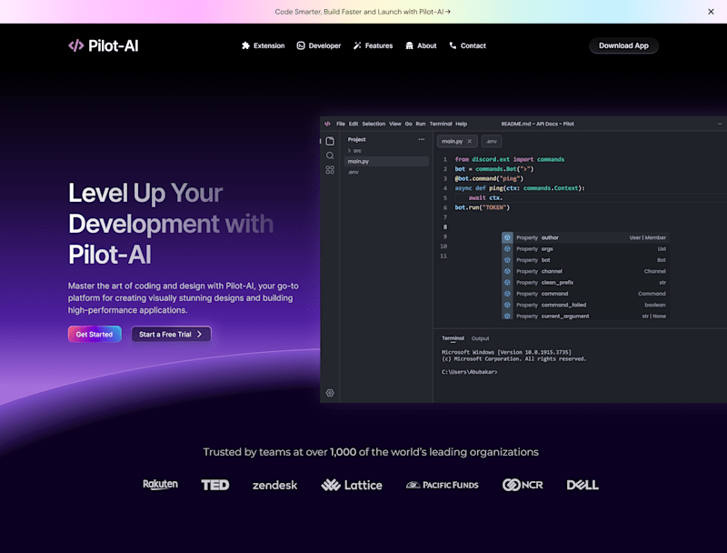 Cover image for Pilot-AI — Landing Page Design (Figma Practice Project)