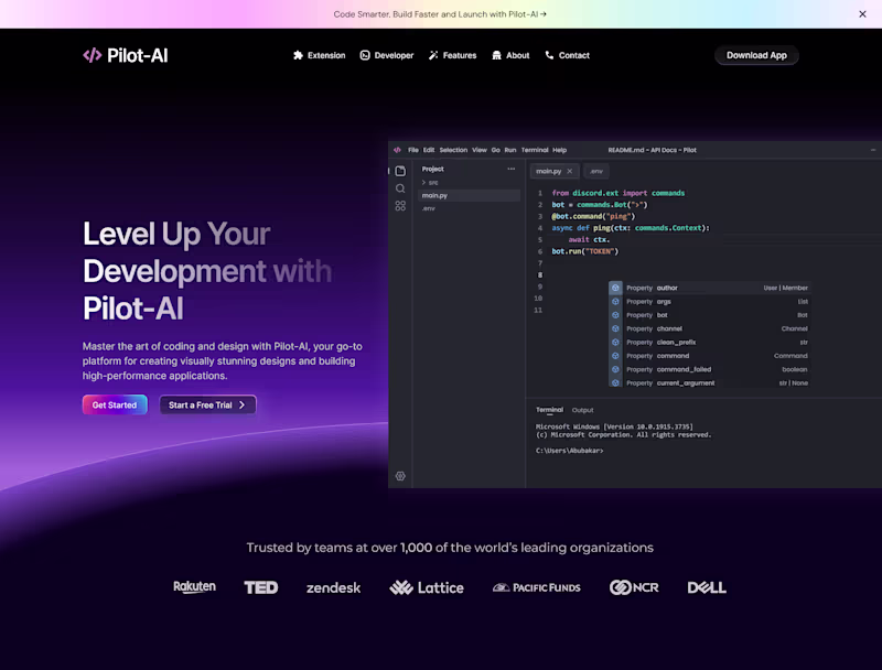 Cover image for Pilot-AI — Landing Page Design (Figma Practice Project)