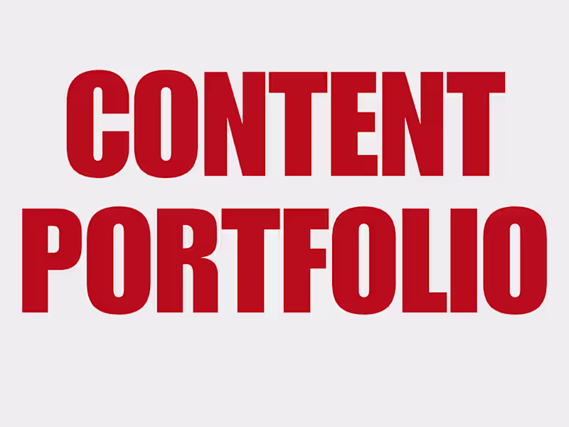 Cover image for Content Portfolio 