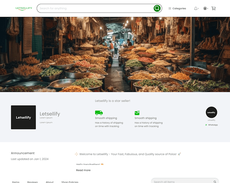 Cover image for E-store page for an e-commerce site