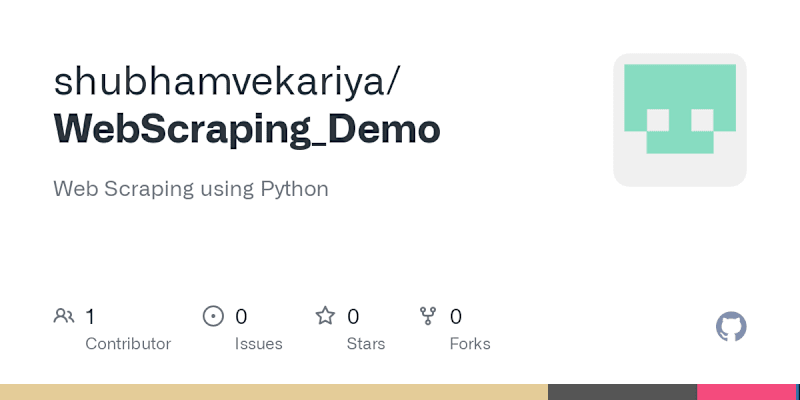 Cover image for shubhamvekariya/WebScraping_Demo