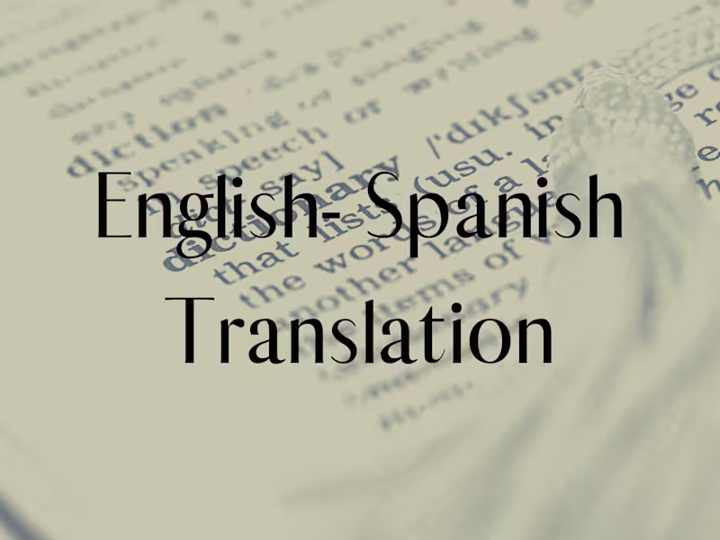 Cover image for English - Spanish Translation