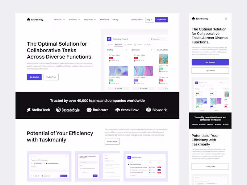 Cover image for Taskmanly UI Kit - Task Management (Detail Feature Page)